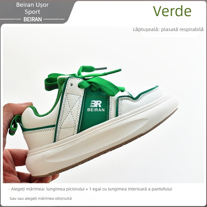 Pantofi copii Daddy Shoes, ușori, vamp din piele de vită în două straturi, talpă EVA, închidere Velcro, potriviți pentru 4–12 ani