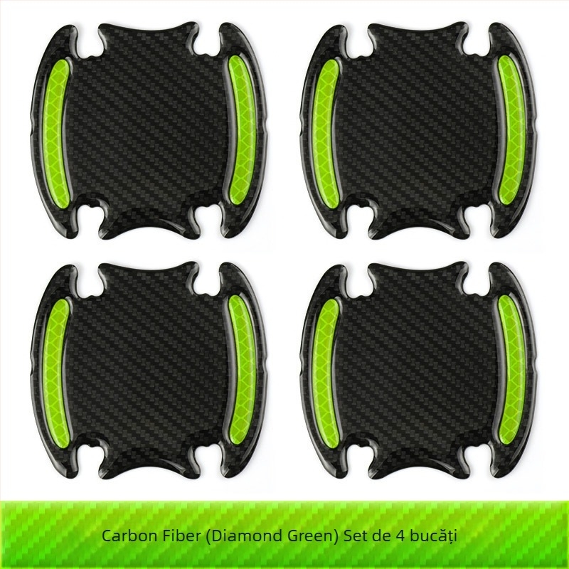 Bandă anti-coliziune pentru ușă cu autocolant protector în model fibră de carbon pentru mânerul ușii, adeziv picurare, personalizabil