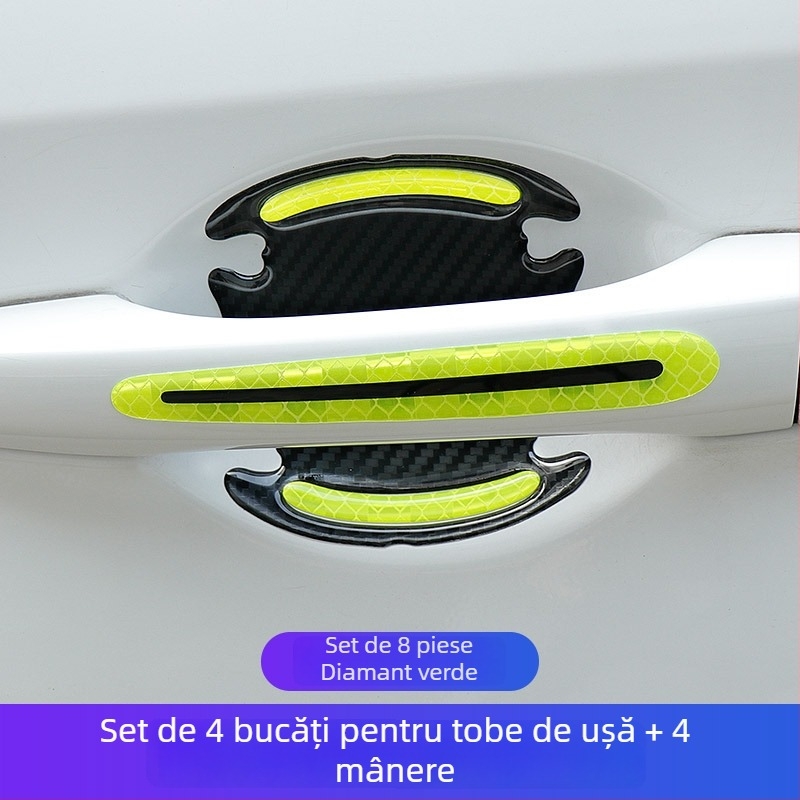 Bandă anti-coliziune pentru ușă cu autocolant protector în model fibră de carbon pentru mânerul ușii, adeziv picurare, personalizabil