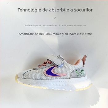 Pantofi sport pentru copii, suprafață din plasă respirabilă, închidere Velcro, talpă EVA, unisex, vârsta 4–12 ani.
