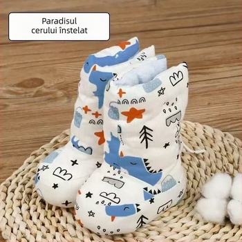 Pantofi sport pentru bebeluși cu partea superioară din bumbac, iarnă, 12–36 luni, model desen animat