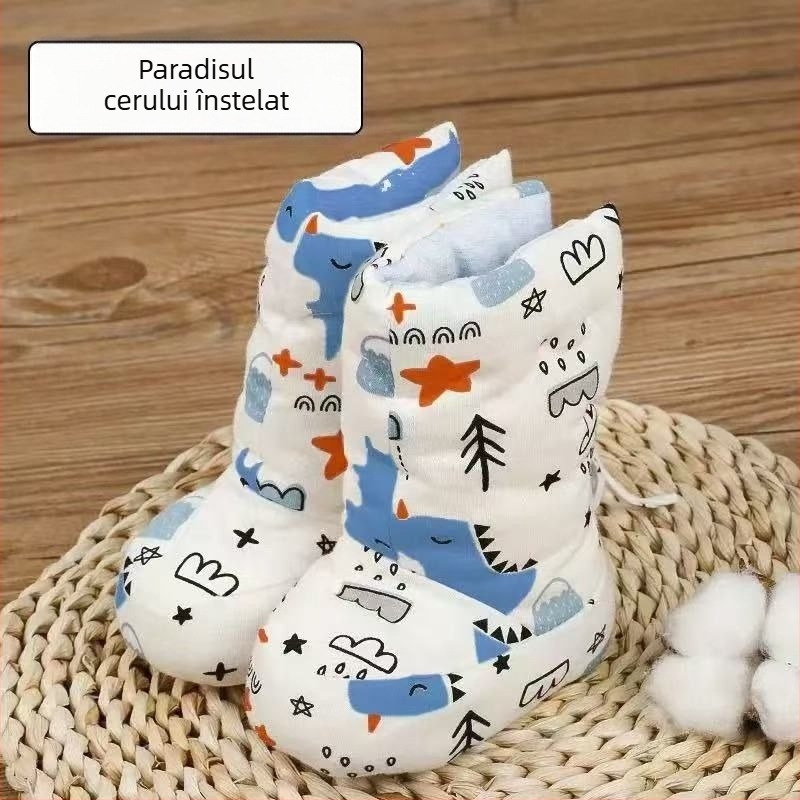 Pantofi sport pentru bebeluși cu partea superioară din bumbac, iarnă, 12–36 luni, model desen animat