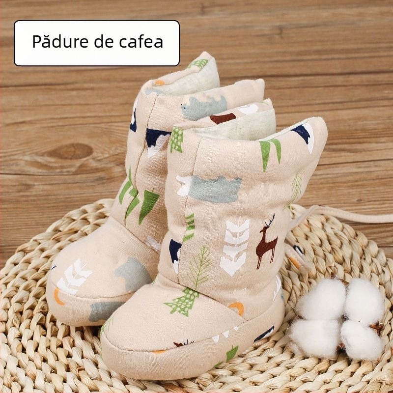 Pantofi sport pentru bebeluși cu partea superioară din bumbac, iarnă, 12–36 luni, model desen animat