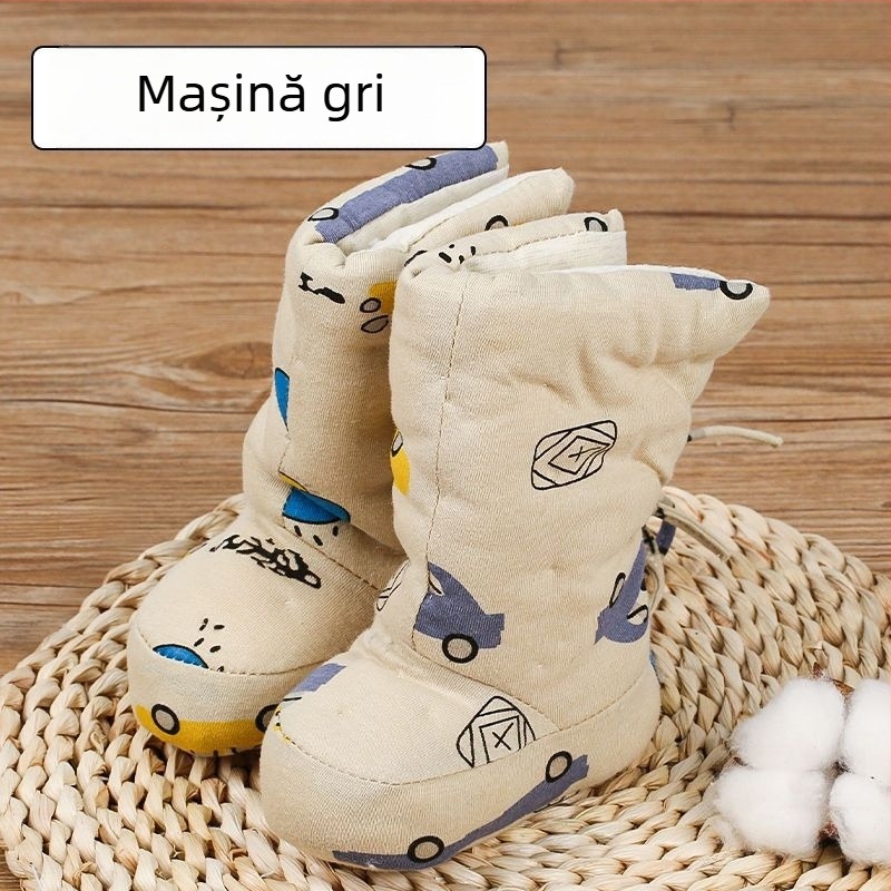 Pantofi sport pentru bebeluși cu partea superioară din bumbac, iarnă, 12–36 luni, model desen animat