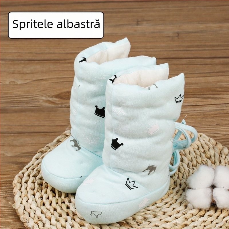 Pantofi sport pentru bebeluși cu partea superioară din bumbac, iarnă, 12–36 luni, model desen animat