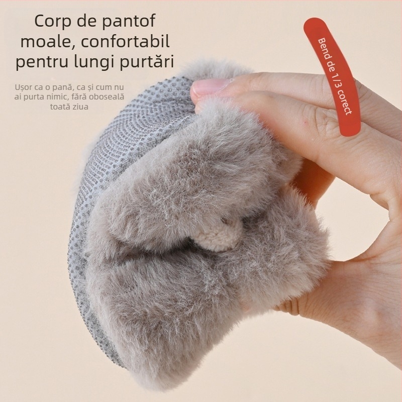 Pantofi pentru copii mici cu partea superioară din țesătură, talpă PVC, antiderapant, respirabili și calzi, guler înalt cu bandă elastică