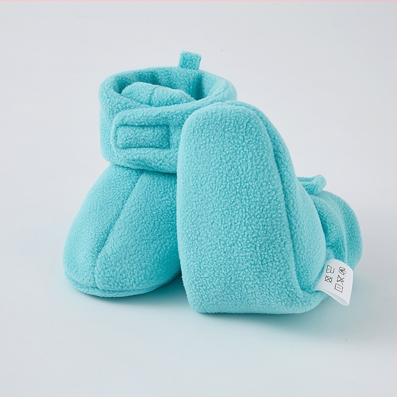Pantofi pentru copii cu Velcro, căptușeală caldă din fleece, talpă moale, partea superioară din bumbac, pentru 12–36 de luni