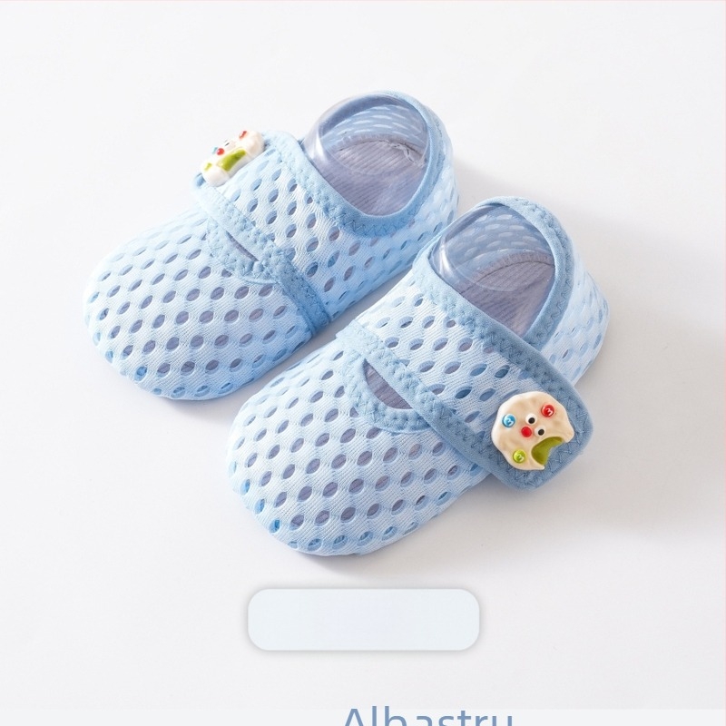 Șosete de podea pentru bebeluși, vară, din plasă, antiderapante, respirabile, model desen animat