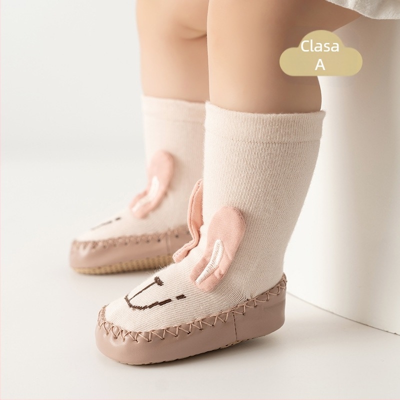 Șosete pentru bebeluși anti-alunecare, talpă moale, unisex, cu imprimeu desen animat, din bumbac respirabil, potrivite pentru primăvară, toamnă și iarnă.