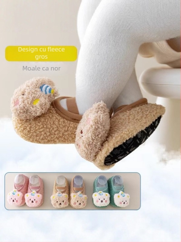 Șosete de podea pentru copii, talpă moale antiderapant, din fibre de poliester, model desen animat