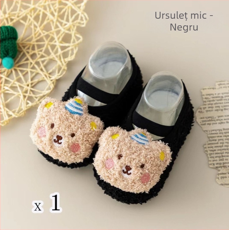 Șosete de podea pentru copii, talpă moale antiderapant, din fibre de poliester, model desen animat