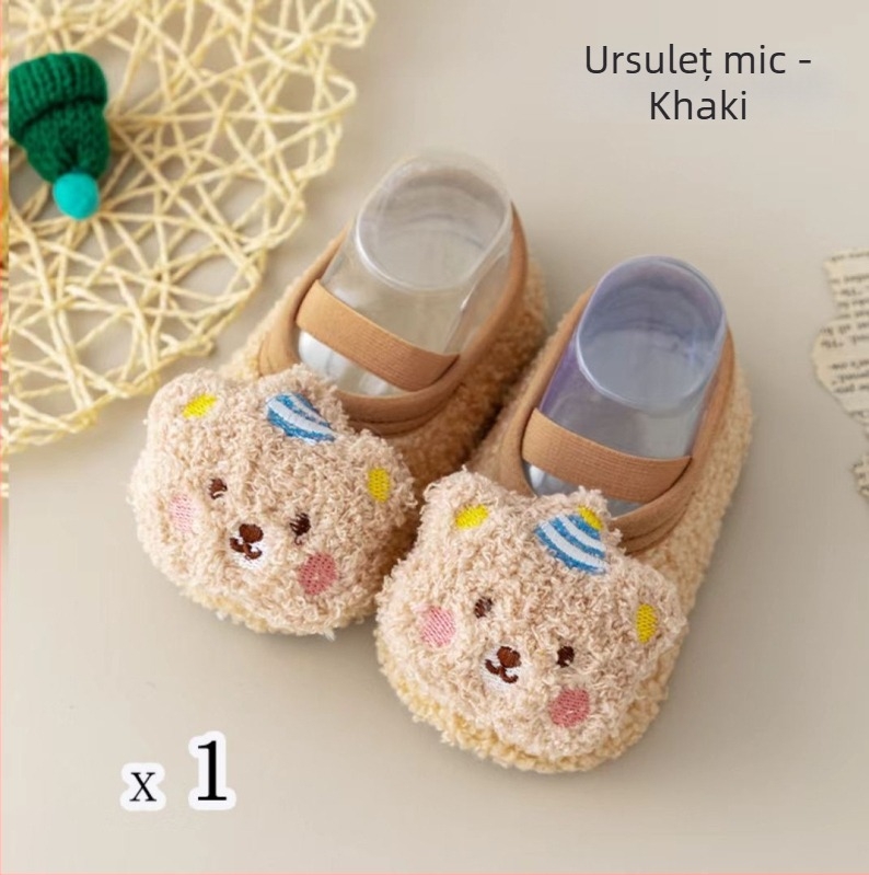 Șosete de podea pentru copii, talpă moale antiderapant, din fibre de poliester, model desen animat