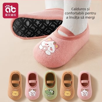Aibedila Pantofi sport pentru copii - Toamnă, interior antiderapant, talpă moale, model desene animate, partea superioară din plastic, pentru băieți 12–36 luni