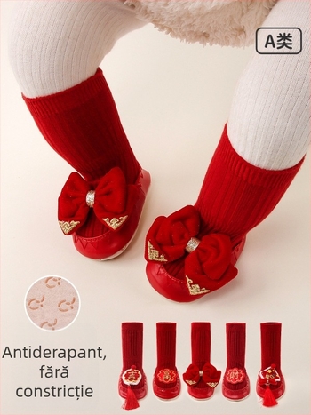 Șosete de podea pentru bebeluși, antiderapante, din bumbac respirabil, model desen animat, pentru primăvară și toamnă