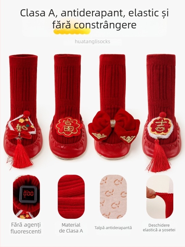 Șosete de podea pentru bebeluși, antiderapante, din bumbac respirabil, model desen animat, pentru primăvară și toamnă