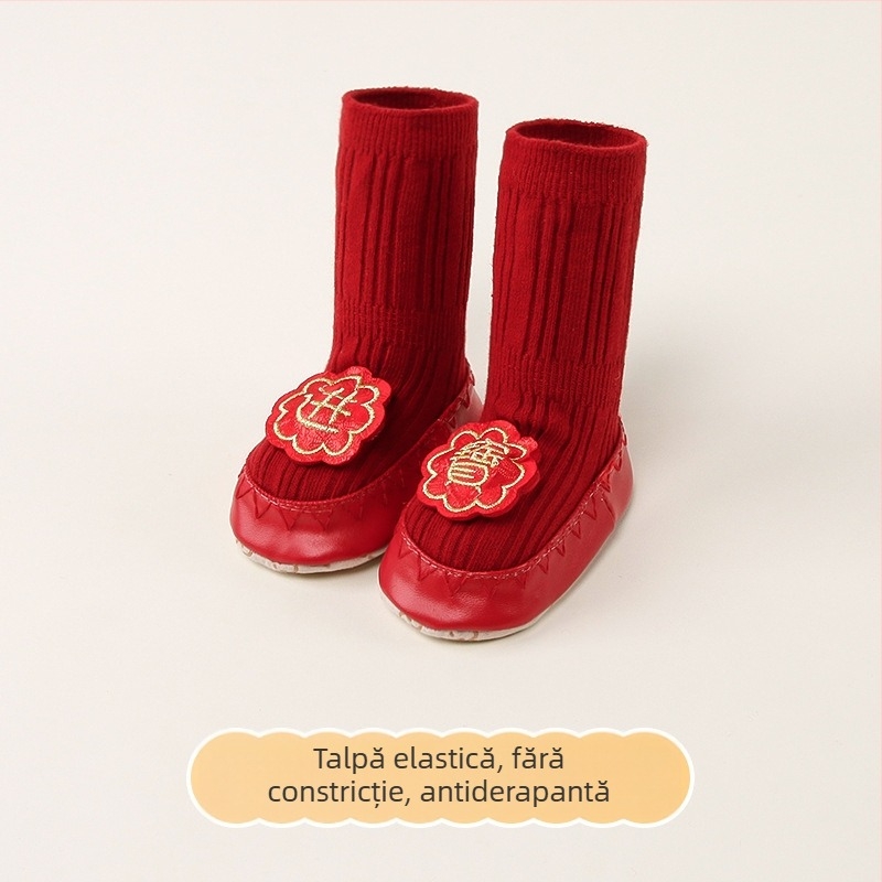 Șosete de podea pentru bebeluși, antiderapante, din bumbac respirabil, model desen animat, pentru primăvară și toamnă
