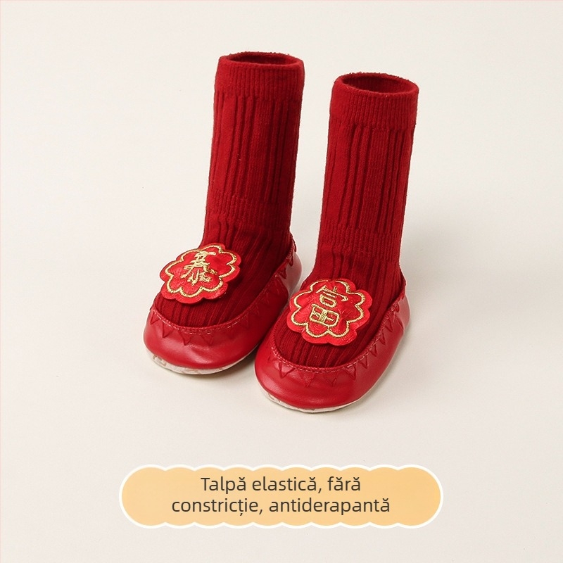 Șosete de podea pentru bebeluși, antiderapante, din bumbac respirabil, model desen animat, pentru primăvară și toamnă