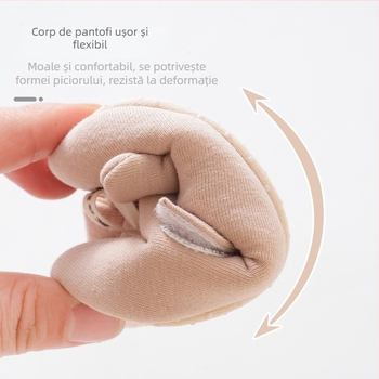 Pantofi de bebeluși din pânză cu broderie Little Bear, bumbac, unisex, 6-12 luni