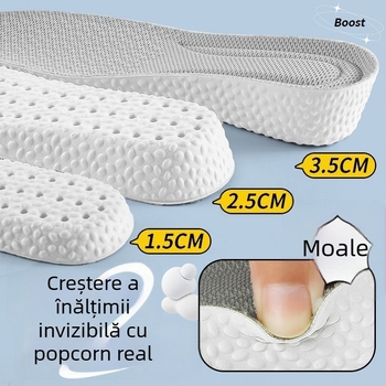 Talpă ascendentă invizibilă pentru încălțăminte – respirabilă, deodorizantă, PU material, unisex