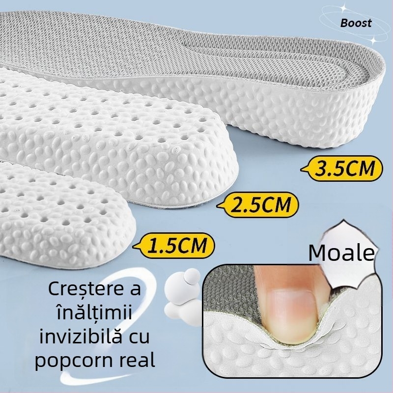 Talpă ascendentă invizibilă pentru încălțăminte – respirabilă, deodorizantă, PU material, unisex