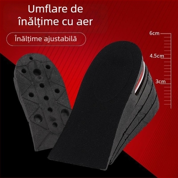 Unisex insert intern PVC pentru creșterea înălțimii, model Half Zeng, pernă internă de ridicare a înălțimii, compatibil cu adidași, pantofi din piele și bocanci