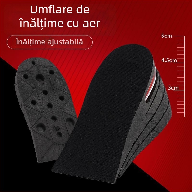 Unisex insert intern PVC pentru creșterea înălțimii, model Half Zeng, pernă internă de ridicare a înălțimii, compatibil cu adidași, pantofi din piele și bocanci