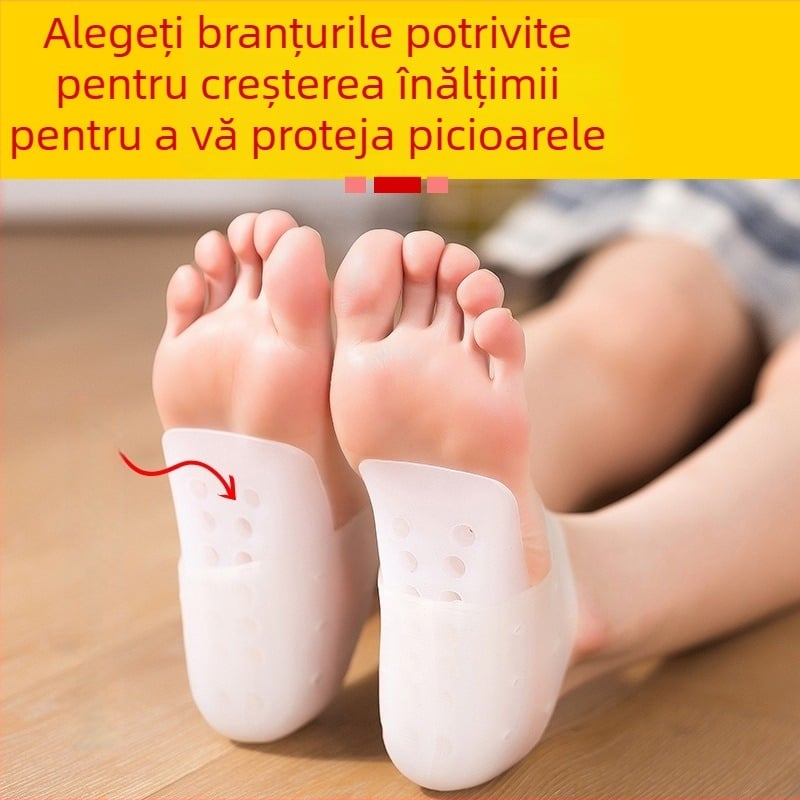 Talpă invizibilă pentru creșterea înălțimii, cu arc de șapte puncte, pentru bărbați și femei studenți, pernă semi-silicon, 5 cm