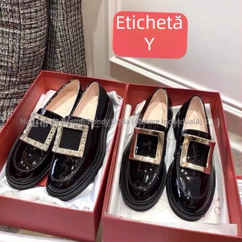 Loafers pentru femei, slip-on, fără șireturi, gleznă joasă, talpă din cauciuc groasă, toc 3–5 cm, vârf rotund