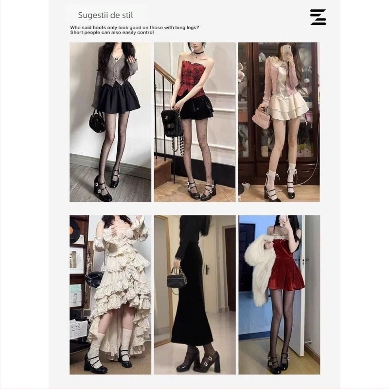 Pantofi Mary Jane cu cristale, vârf pătrat, toc gros 6–8 cm, închidere cu cataramă, PU partea superioară