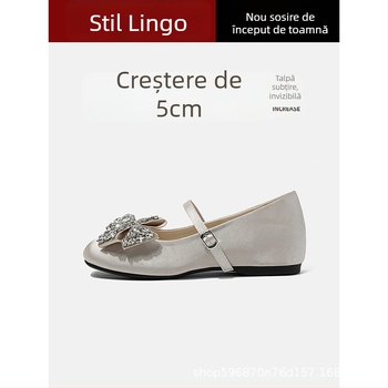 Pantofi Mary Jane cu partea superioară satinată, vârf rotund, tocuri 3–6 cm, talpă din cauciuc, căptușeală PU