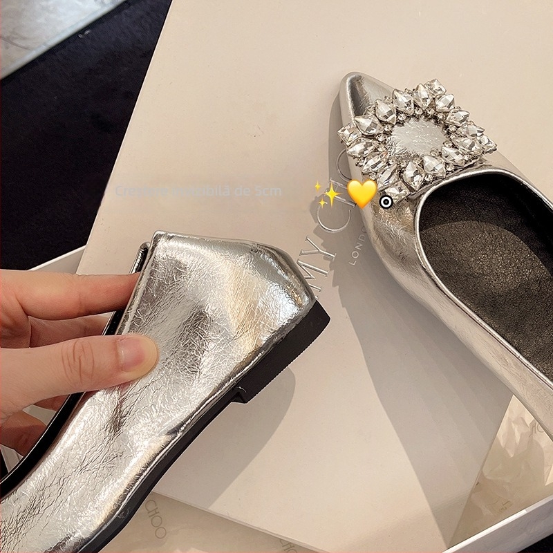 Pantofi wedges pentru femei, vârf ascuțit, partea superioară PU, toc de 6–8 cm, talpă din cauciuc