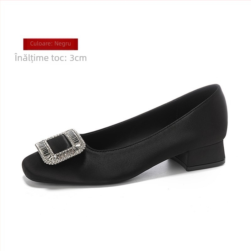 Mary Jane flats pentru femei: vârf pătrat, partea superioară din piele de oaie, toc mic, talpă din cauciuc, deschidere medie 7–11 cm