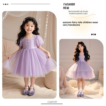 Pantofi balerini pentru fete, cu cristale de prințesă, închidere Velcro, exterior PU, căptușeală PU, talpă EVA, talpă din cauciuc