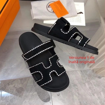 Sandale Velcro pentru femei – partea superioară și căptușeala din piele de oaie, talpă din cauciuc, vârf rotund