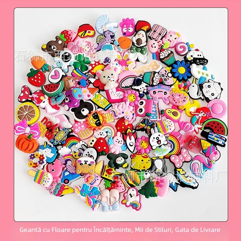 Flori Crocs pentru pantofi și catarame, accesorii DIY din PVC, model HP, potrivite pentru tot anul pentru alte tipuri de încălțăminte