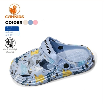 CAMKiDS Papuci EVA pentru copii - Partea superioară EVA, talpă EVA, pentru vârste 4-16
