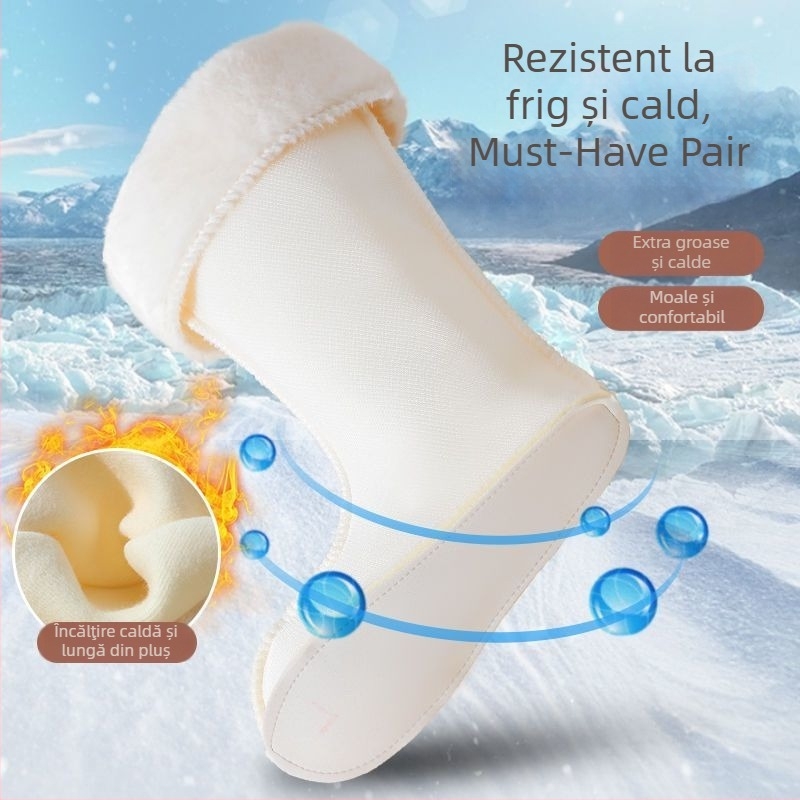 Cizme de ploaie unisex din PVC, înălțime peste gleznă, cu căptușeală groasă, toc mediu 3-5 cm