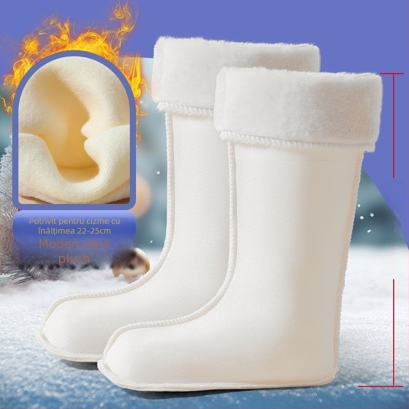 Cizme de ploaie unisex din PVC, înălțime peste gleznă, cu căptușeală groasă, toc mediu 3-5 cm