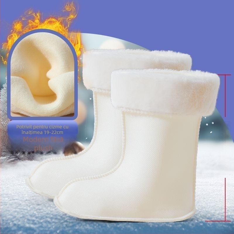 Cizme de ploaie unisex din PVC, înălțime peste gleznă, cu căptușeală groasă, toc mediu 3-5 cm