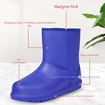 Cizme de ploaie pentru femei din EVA, gambă înaltă, toc plat, potrivite pentru toamnă-iarnă