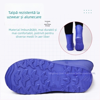 Cizme de ploaie pentru femei din EVA, gambă înaltă, toc plat, potrivite pentru toamnă-iarnă