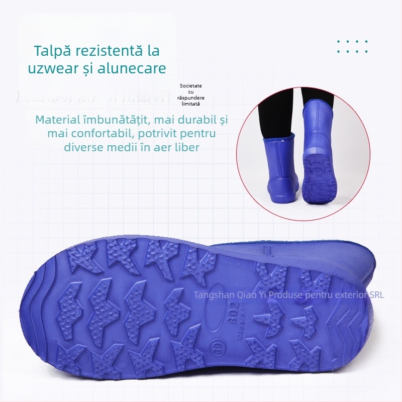 Cizme de ploaie pentru femei din EVA, gambă înaltă, toc plat, potrivite pentru toamnă-iarnă