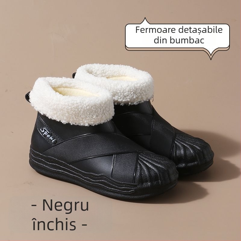 Ghete de ploaie pentru femei, partea superioară din PVC, design cu tub scurt, pentru adulți