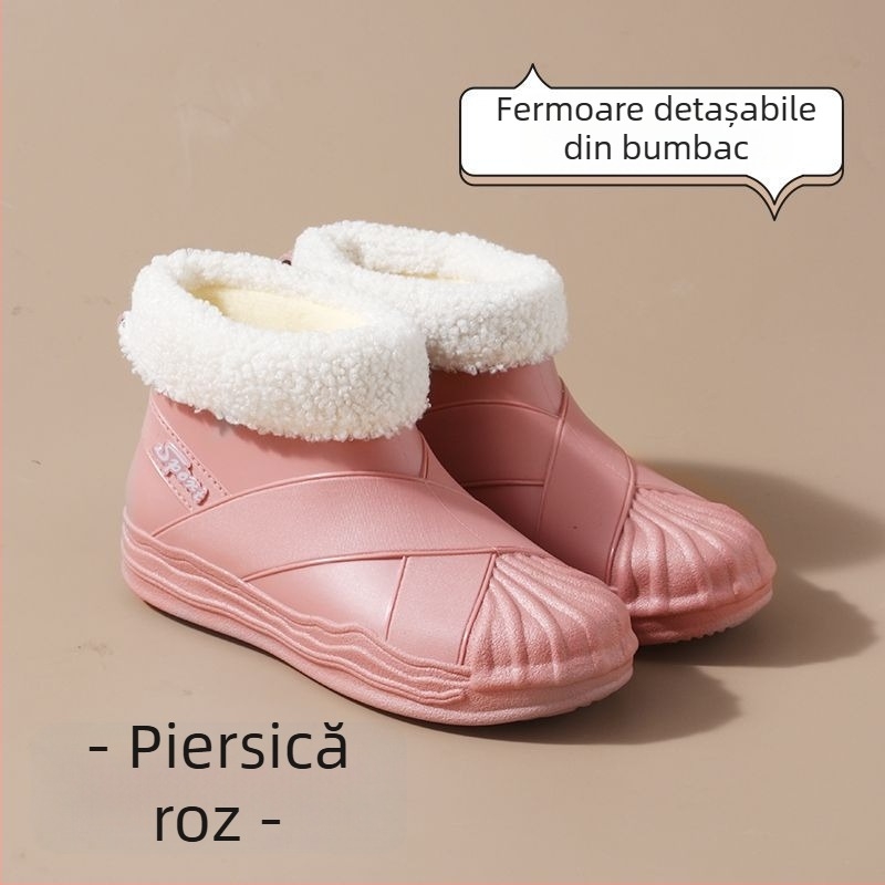 Ghete de ploaie pentru femei, partea superioară din PVC, design cu tub scurt, pentru adulți