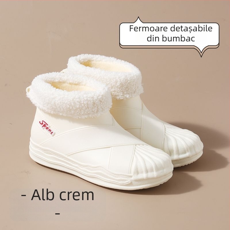 Ghete de ploaie pentru femei, partea superioară din PVC, design cu tub scurt, pentru adulți