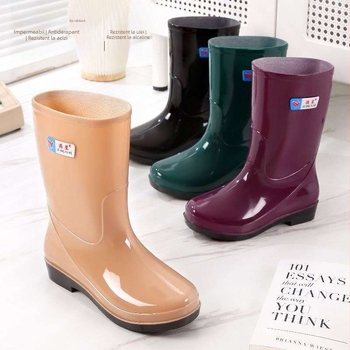 Cizme de ploaie pentru femei din PVC, înalte, impermeabile, antiderapante, toamnă-iarnă