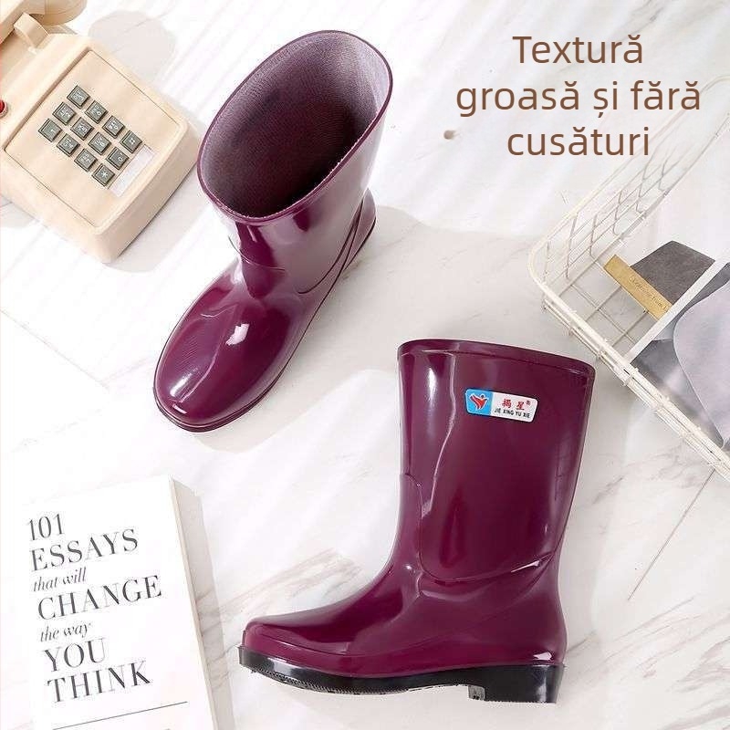 Cizme de ploaie pentru femei din PVC, înalte, impermeabile, antiderapante, toamnă-iarnă