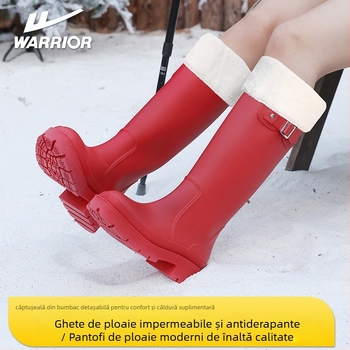 Cizme de ploaie pentru femei, înalte, talpă groasă, exterior PVC, impermeabile, antiderapante