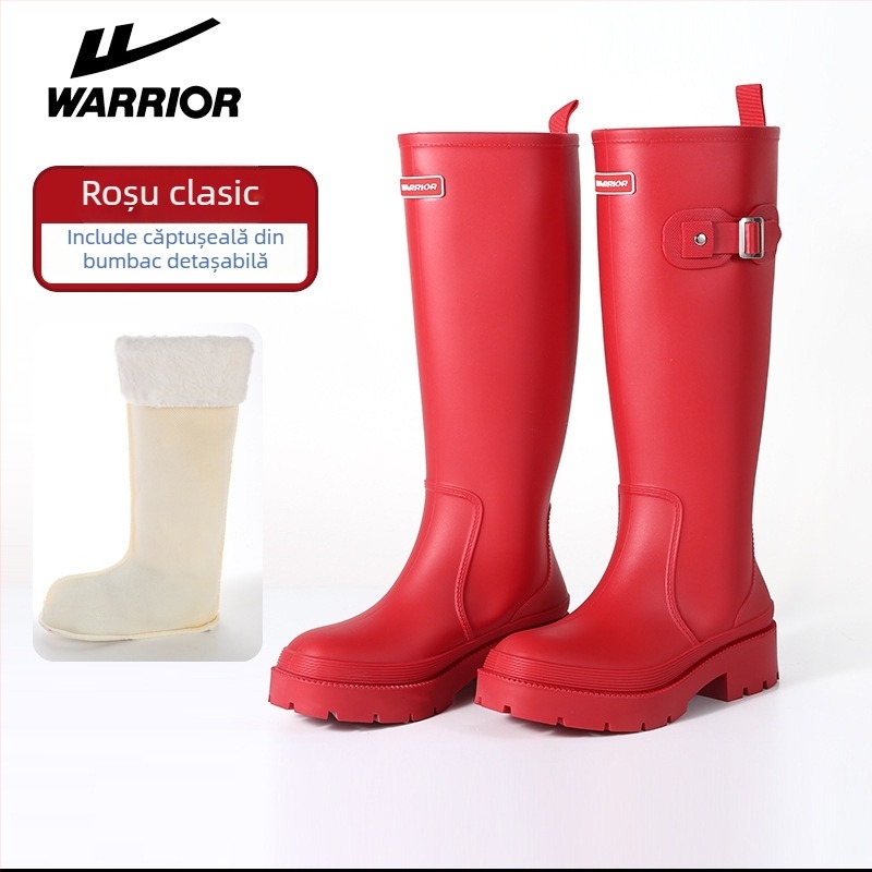 Cizme de ploaie pentru femei, înalte, talpă groasă, exterior PVC, impermeabile, antiderapante