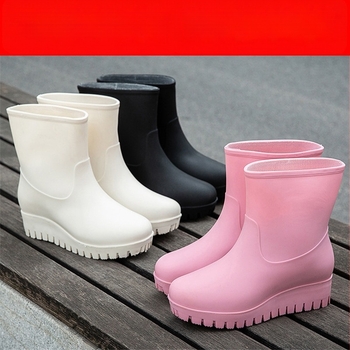 Cizme de ploaie din PVC pentru femei, înălțime medie a gambelor, adultă